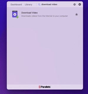 screenshot showing how to download video using parallels toolbox