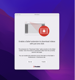screenshot - enable safari extension and use the safari plug-in to download video