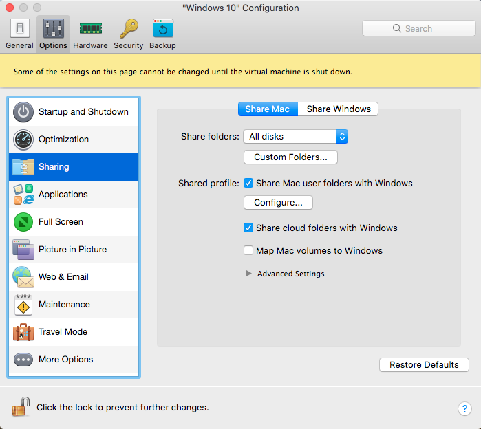Shared fodlers on Mac