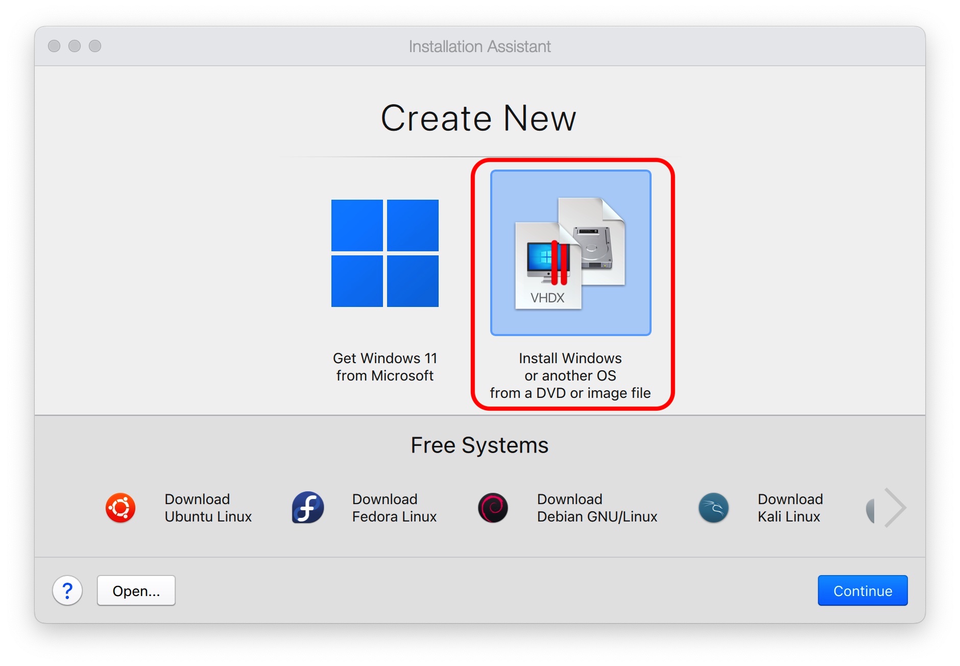 Select this option to install the OS manually