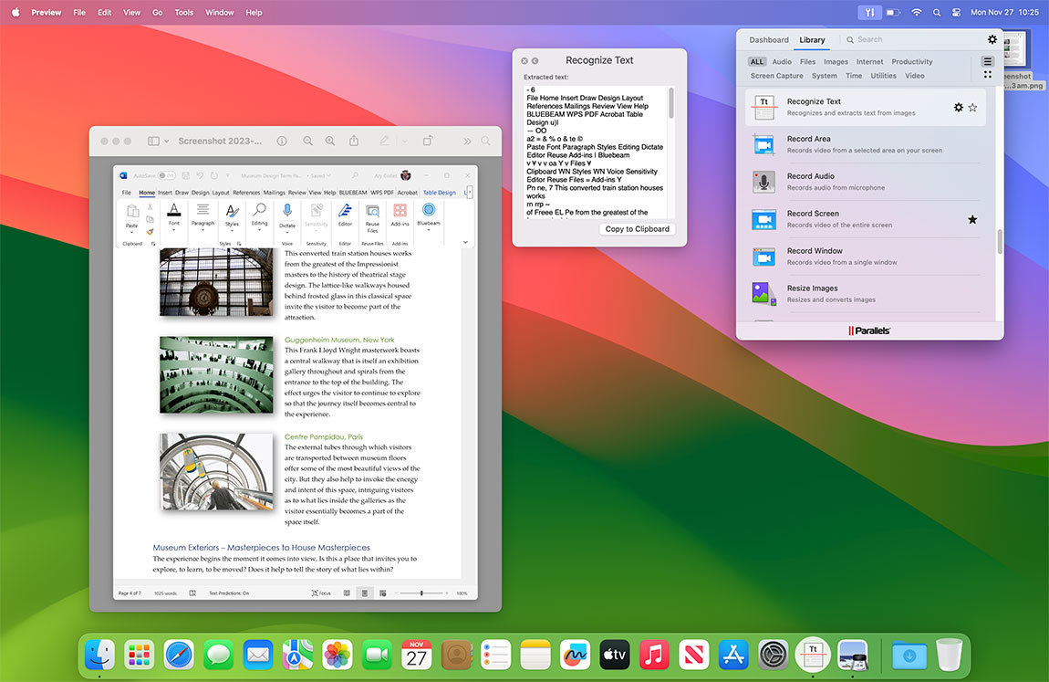 Recognize Text screen