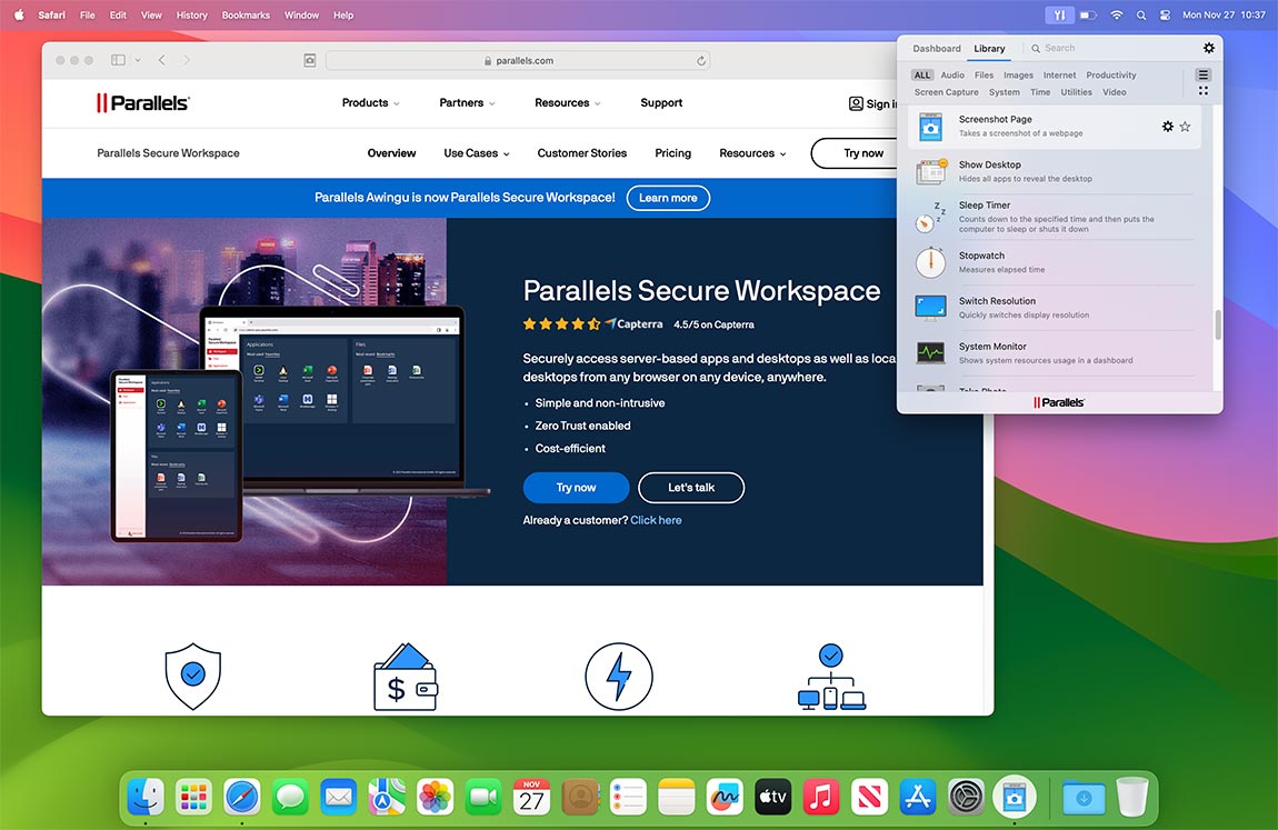 Screenshot Page screen