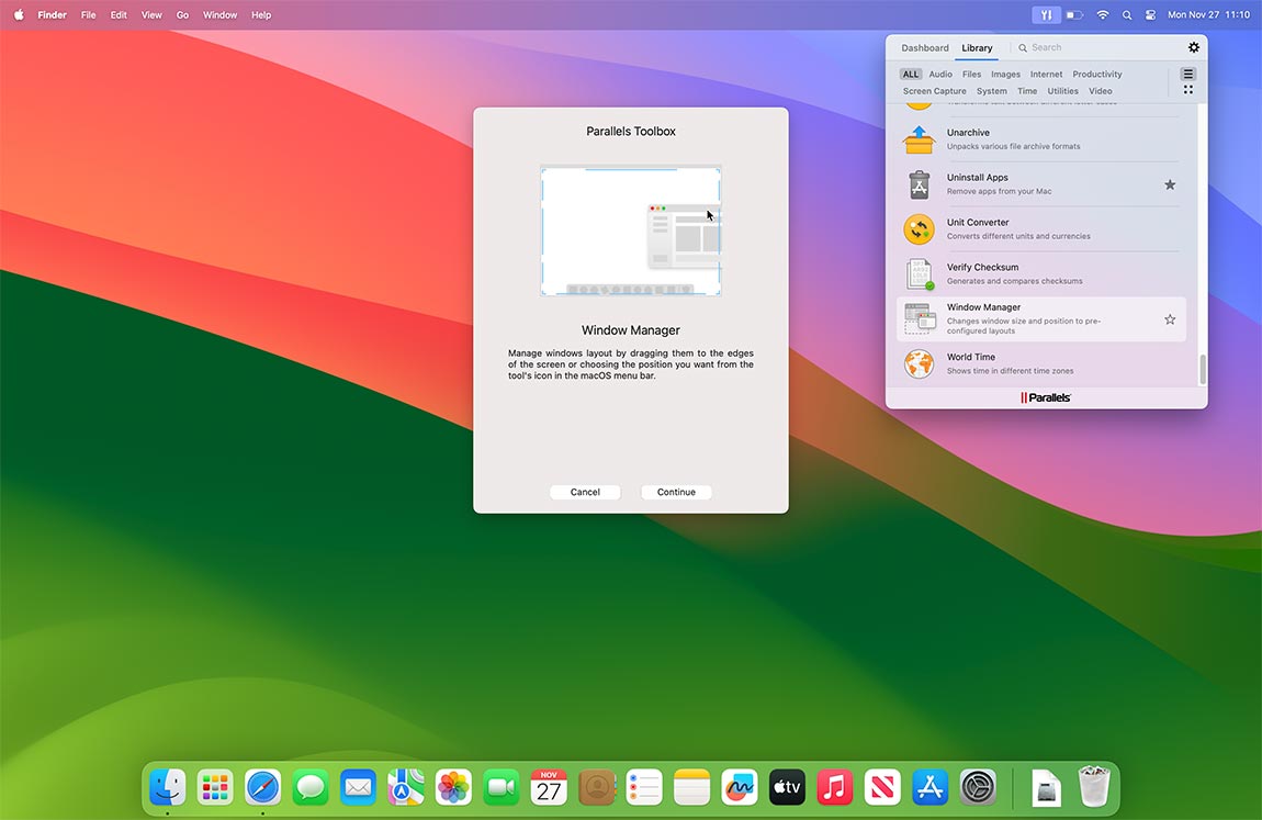 Window Manager screen