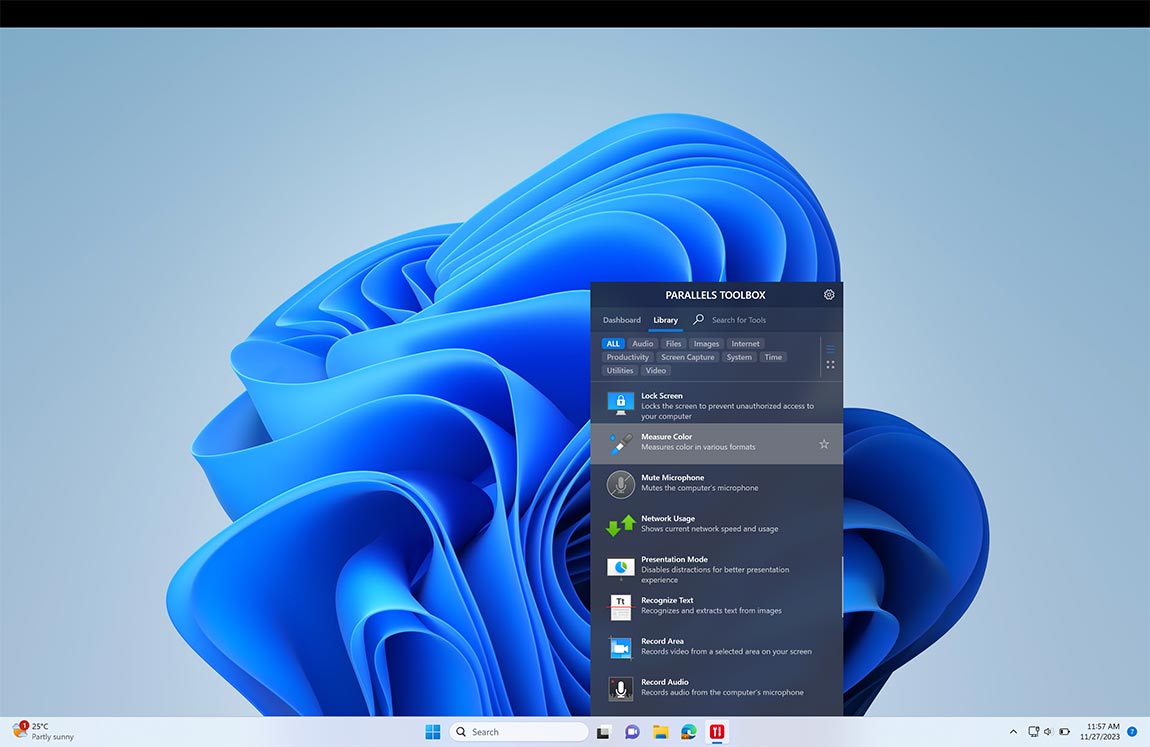 Measure Color screen
