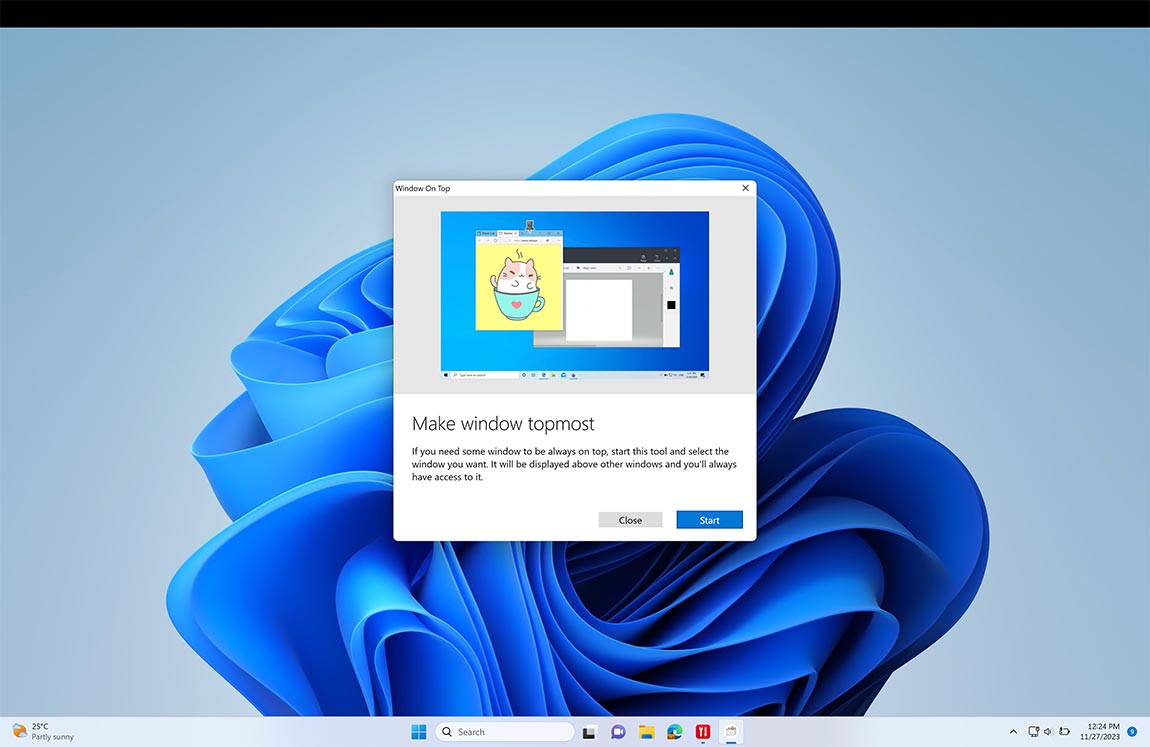 Window on Top screen
